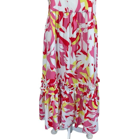 Crosby By Mollie Burch Bowie Dress Pink Tropics Size M - Picture 3 of 12
